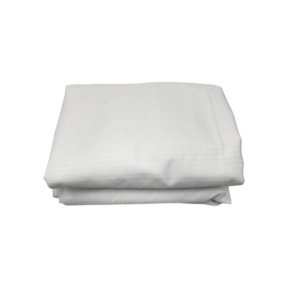 Lot of 2 X Hilton TruCore Queen Flat sheet Hotel Quality Sateen Stripe White